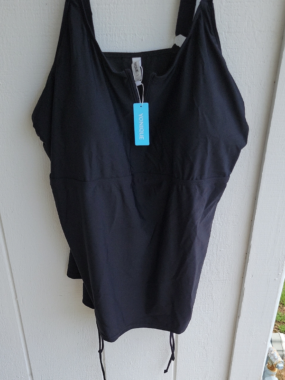 Younique Black Ruched Tankini Top Swim Beach Wear
